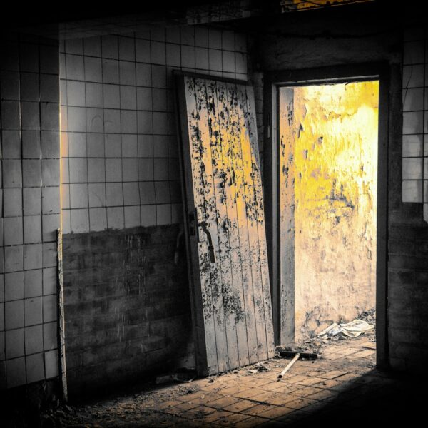 white and brown wooden door